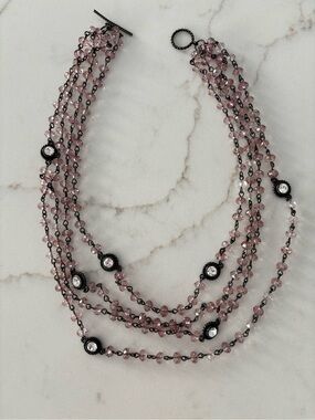 Virgins Saints & Angels Dusty Rose Magdalena Necklace Gunmetal Accents
